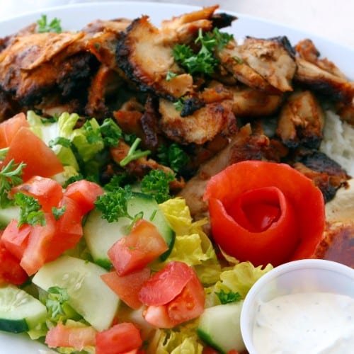 Chicken Over Rice Bowl.