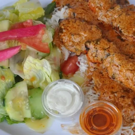 Two chicken tikka masala lunch.